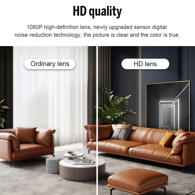 Mini Wireless WiFi Security Camera 1080P HD - Nanny Cam with Night Vision, Motion Detection & Phone App - Indoor Home Security