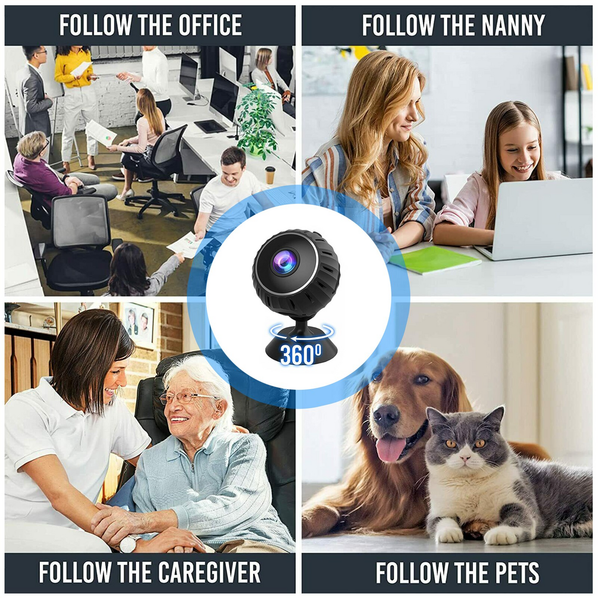 Mini Wireless WiFi Security Camera 1080P HD - Nanny Cam with Night Vision, Motion Detection & Phone App - Indoor Home Security