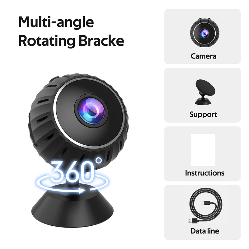 Mini Wireless WiFi Security Camera 1080P HD - Nanny Cam with Night Vision, Motion Detection & Phone App - Indoor Home Security