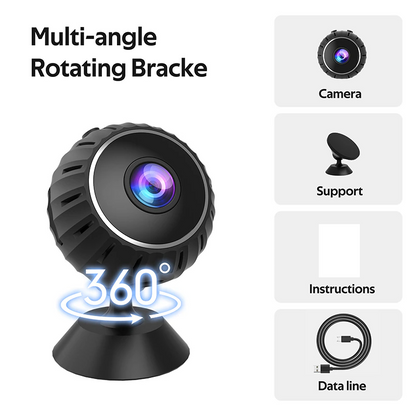 Mini Wireless WiFi Security Camera 1080P HD - Nanny Cam with Night Vision, Motion Detection & Phone App - Indoor Home Security